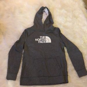 The North Face gray and white hoodie size XL